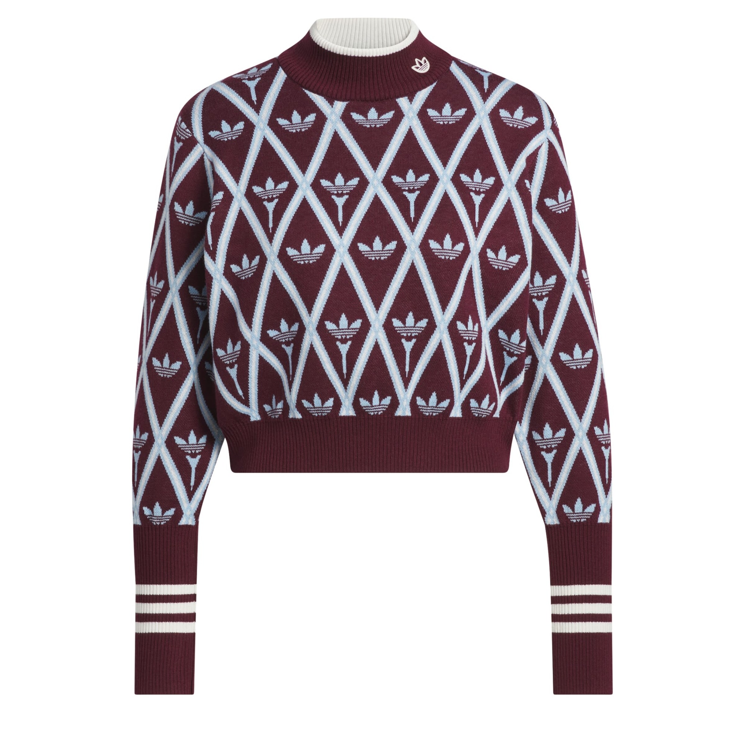 ADIDAS PERFORMANCE Pull-over de sport 'Originals Trefoil' en XS en bleu clair / bordeaux / blanc, Vue avec produit