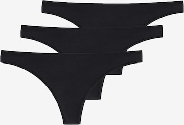 SCHIESSER Thong in Black: front