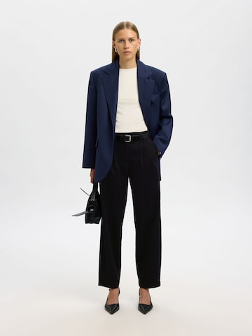 SELECTED Wide leg Pleat-front trousers in Black