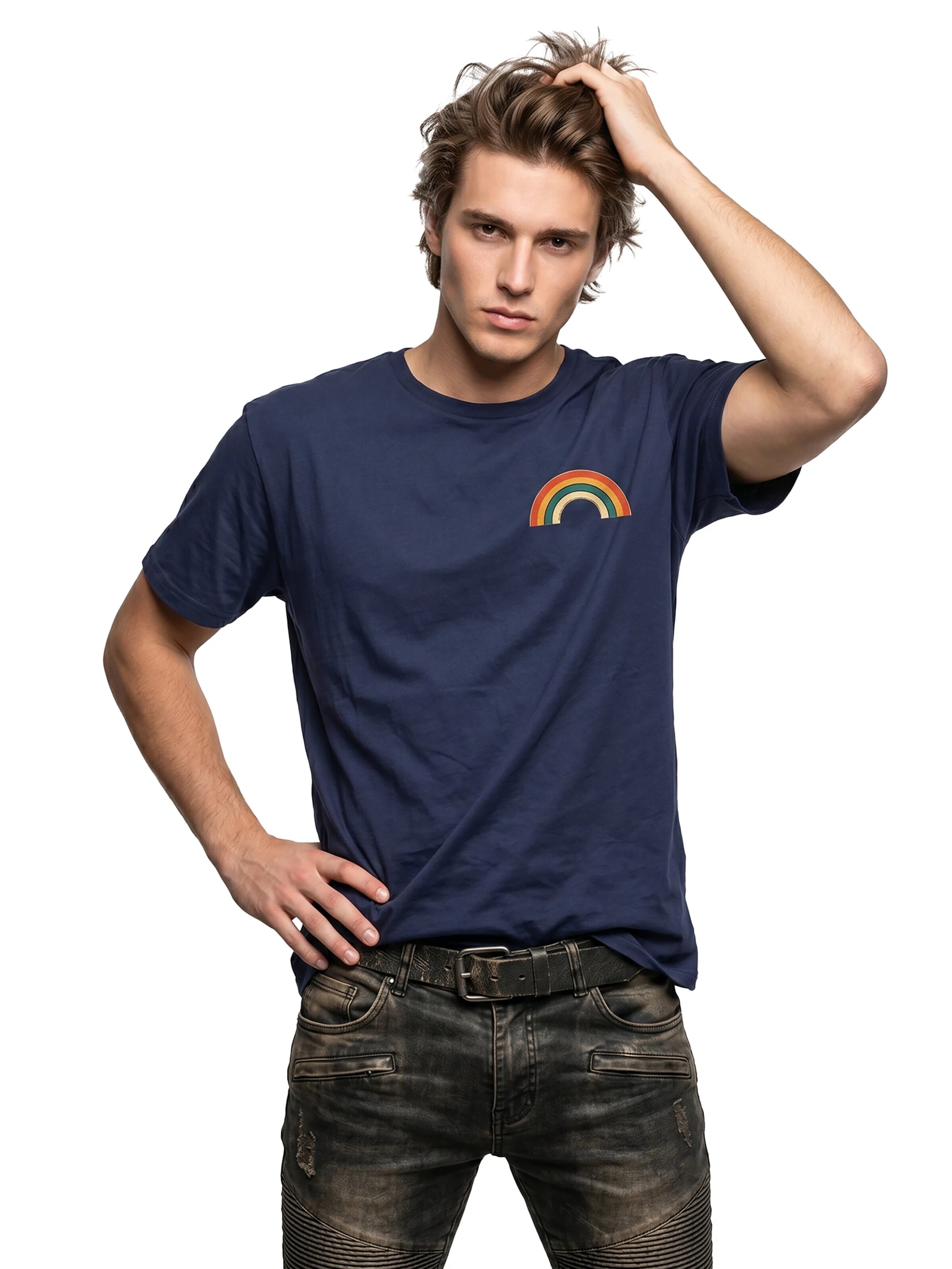 MAKAYA Shirt 'Rainbow' in Blue