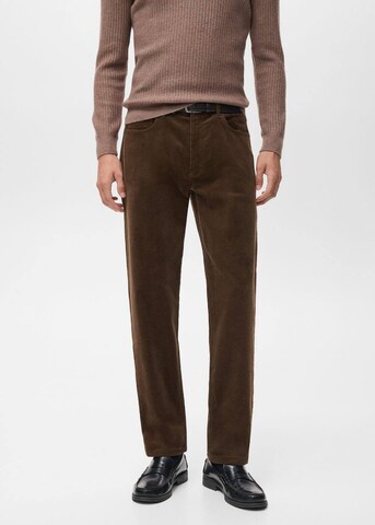 MANGO MAN Regular Pants 'Pompeia' in Brown: front