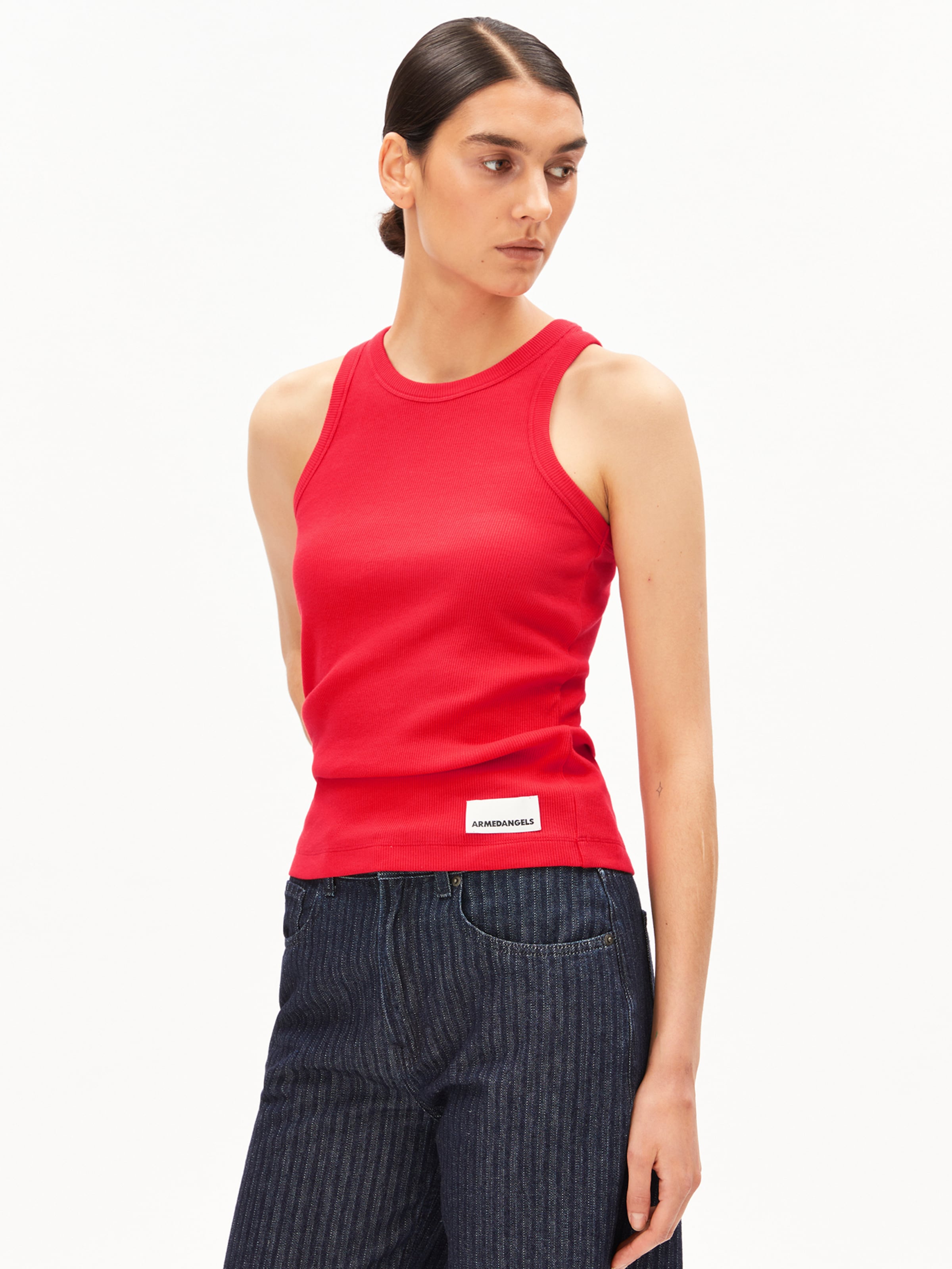ARMEDANGELS Top in Rood: voorkant