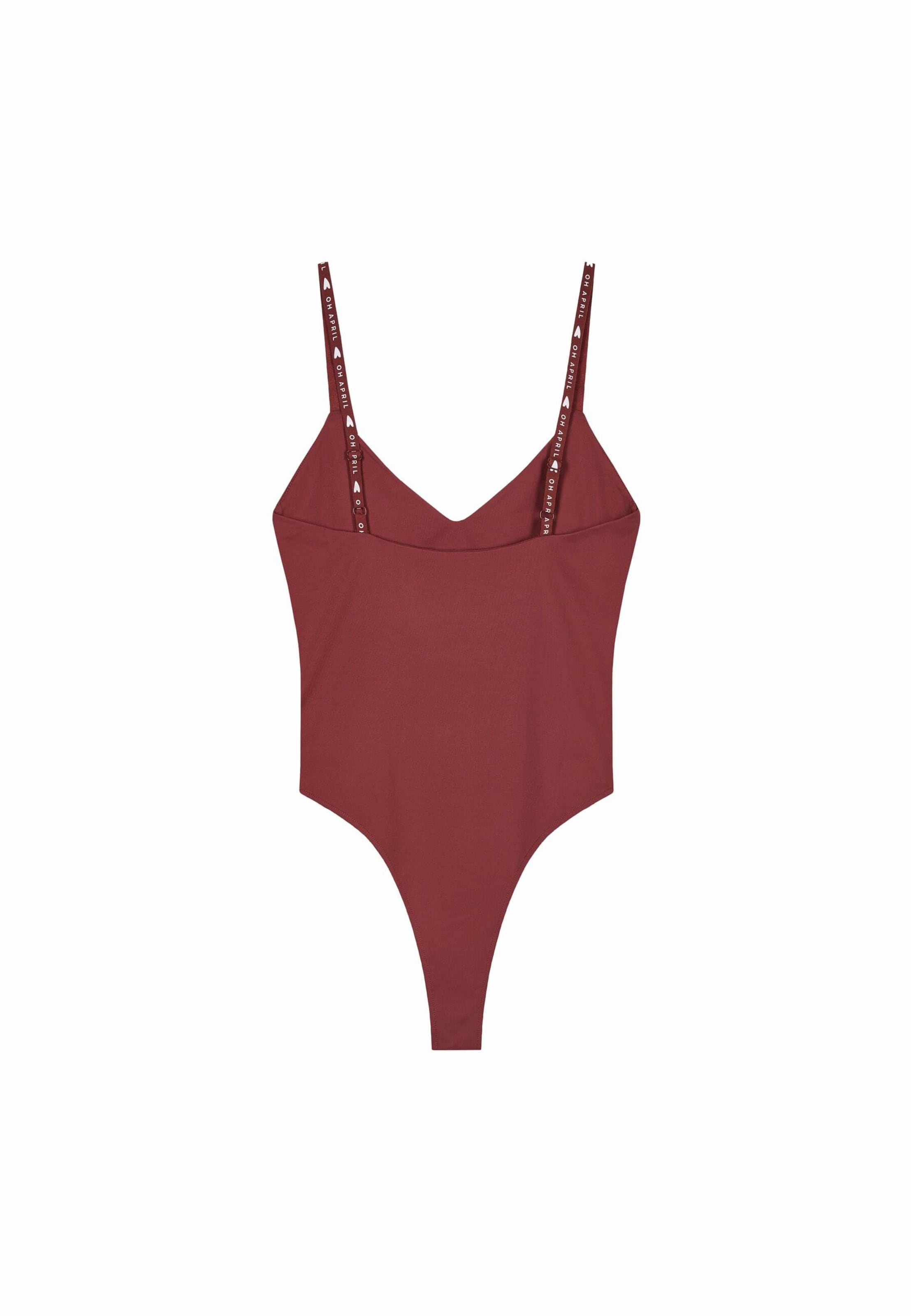 Body a maglietta 'Veda' di OH APRIL in rosso