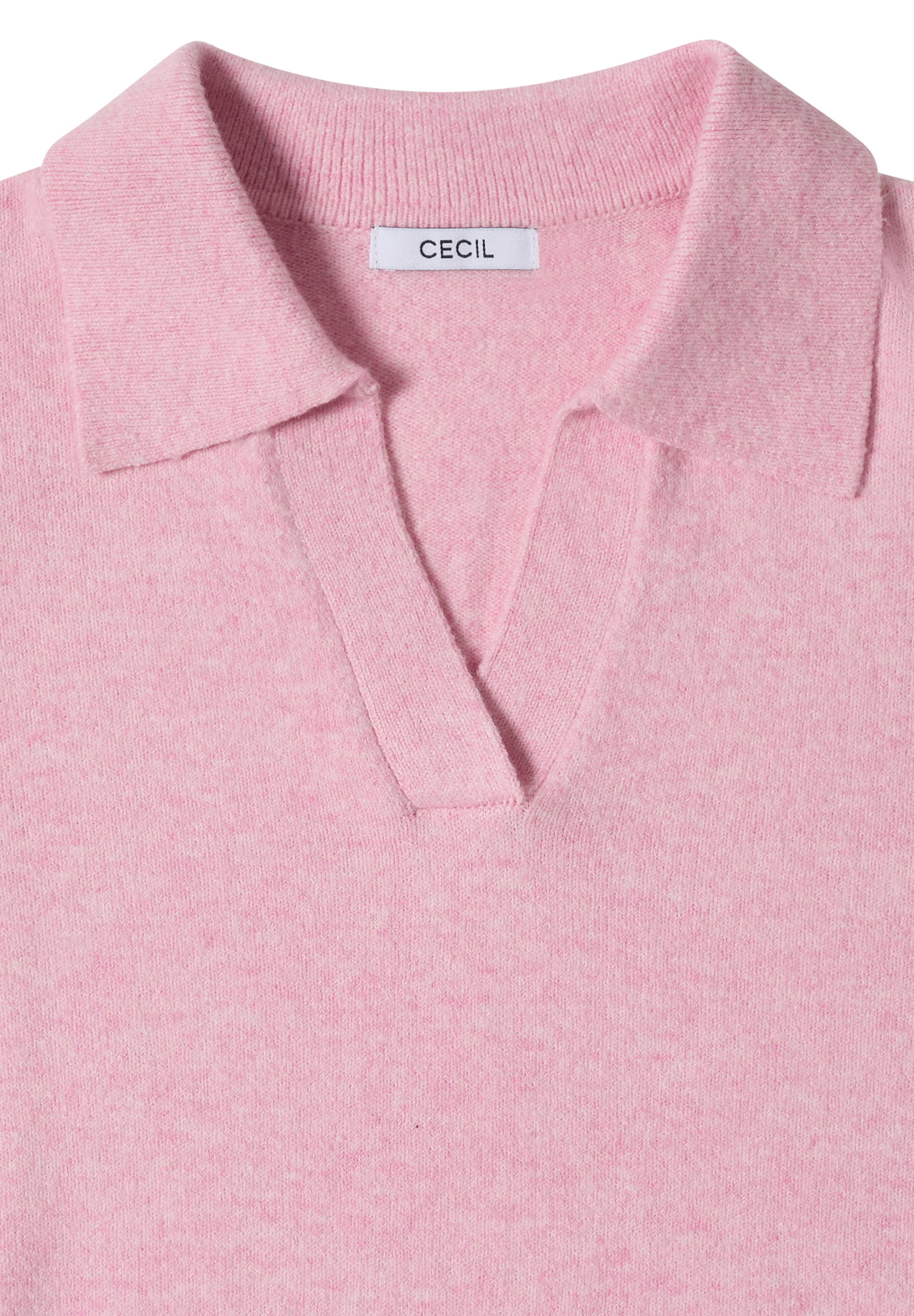CECIL Langarm Pullover mit Polokragen in Pink