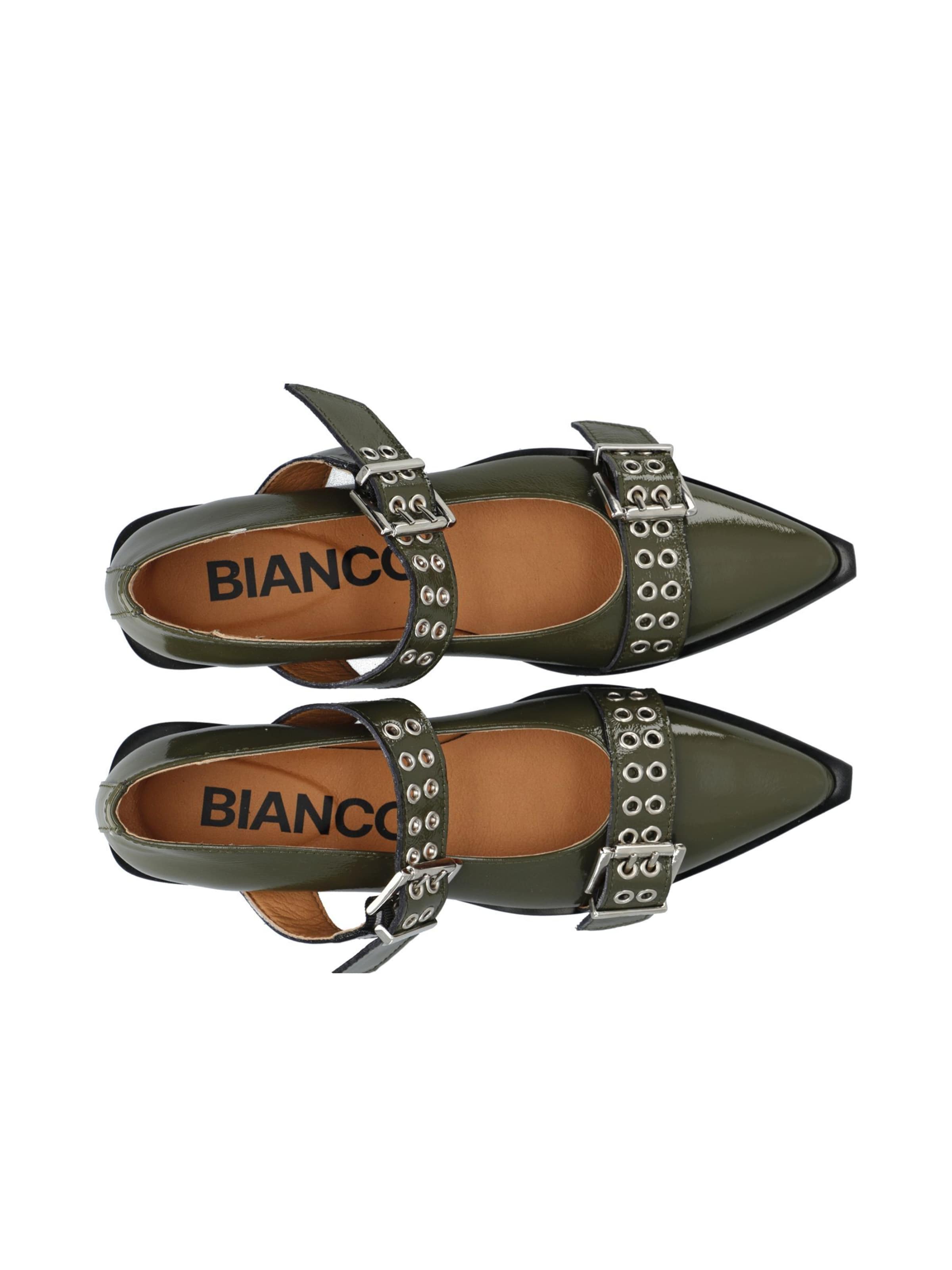 Bianco Ballerinasko med rem 'Victoria' i grøn