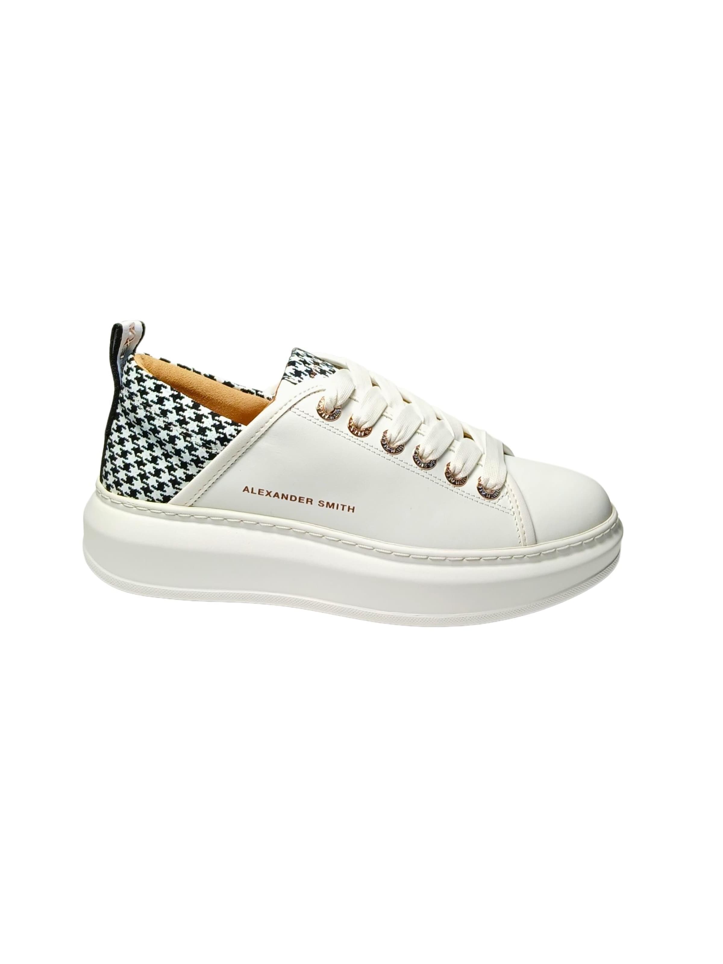 Sneaker bassa di Alexander Smith in bianco: frontale