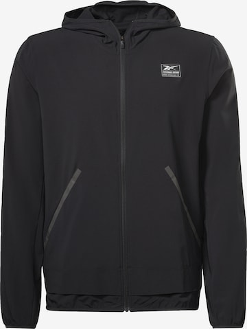 Veste de sport Reebok en noir : devant