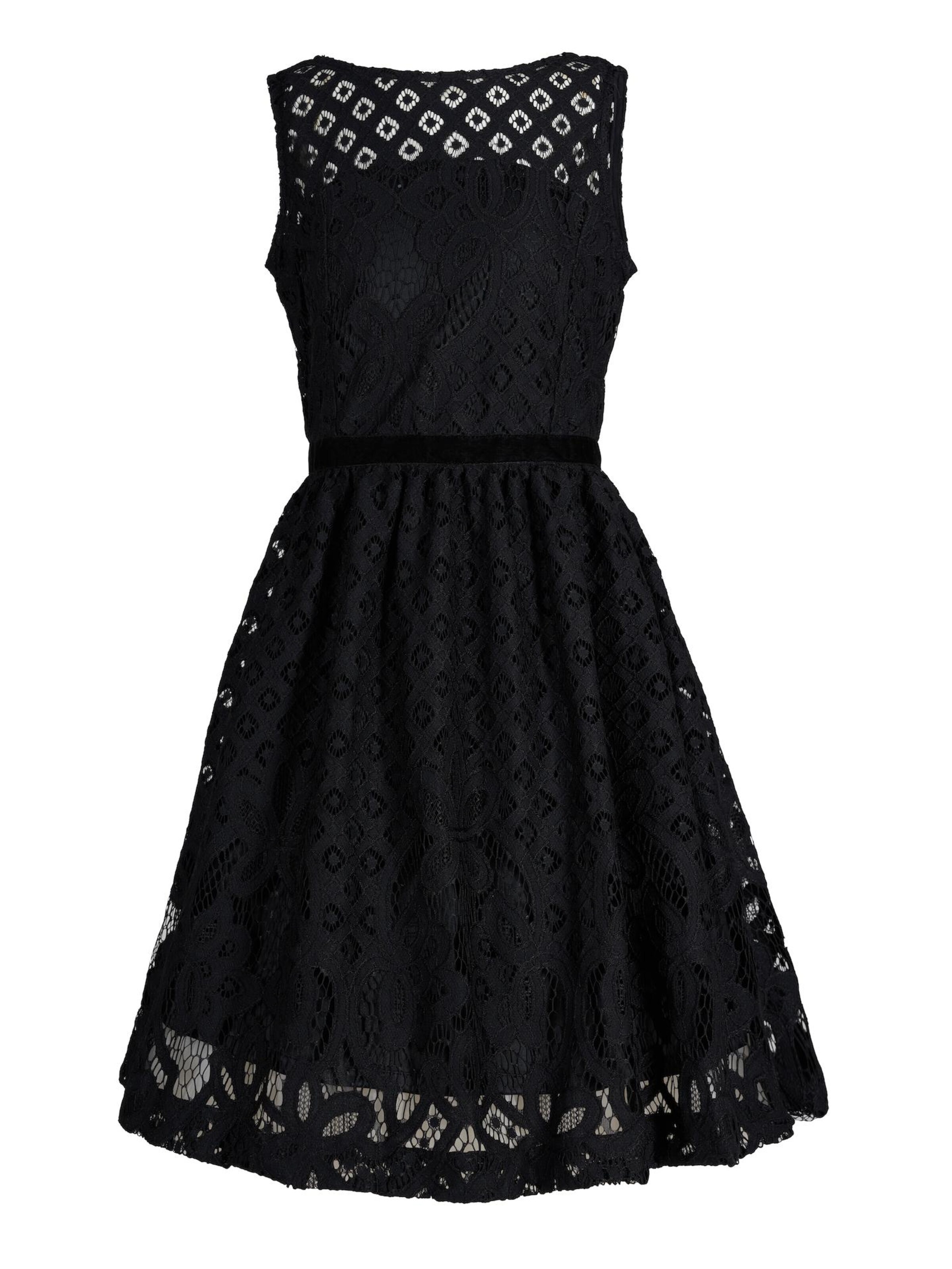 La V Dress 'La V elegante kant jurk' in Black: front