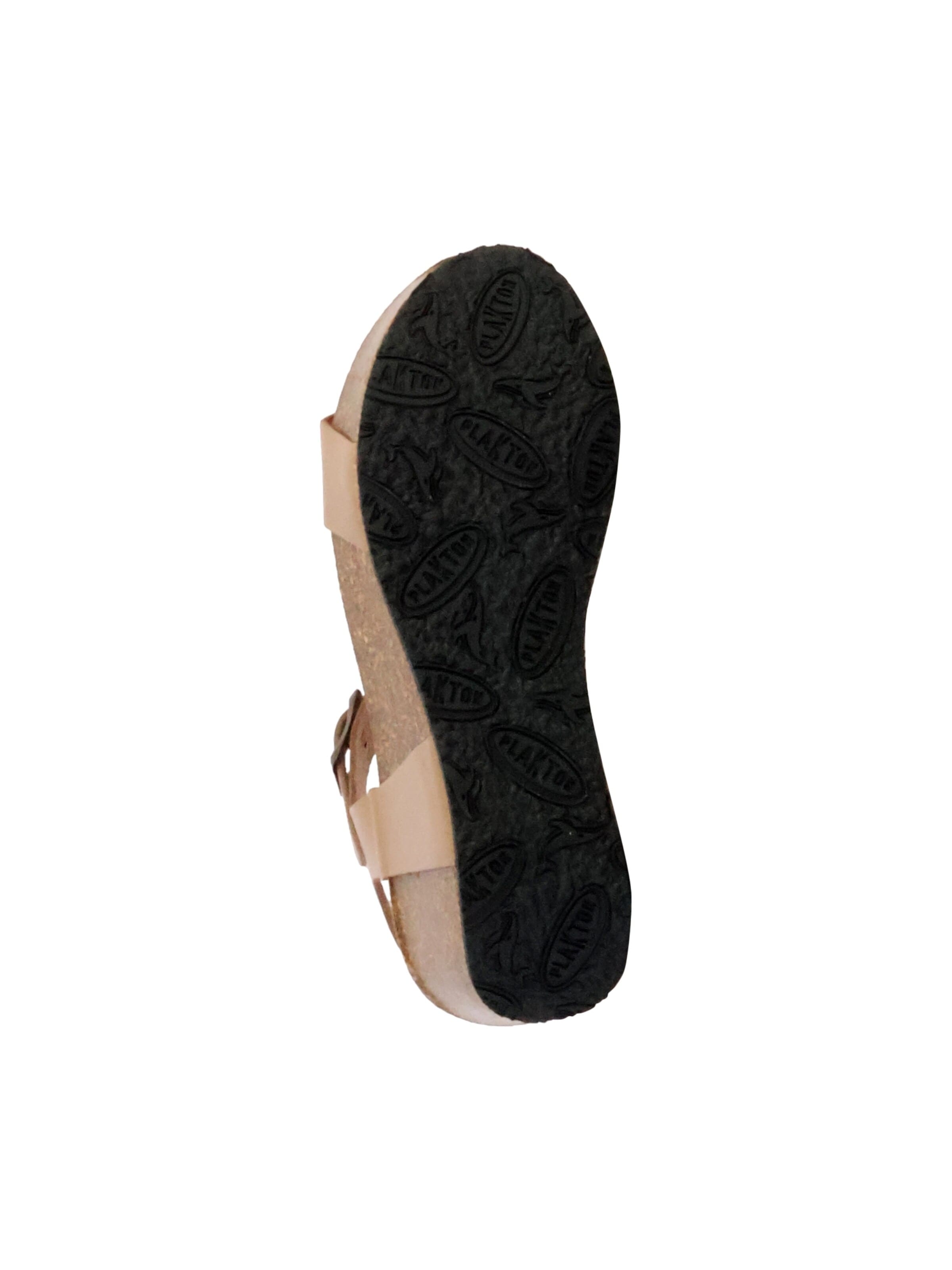 Plakton Sandaal 'So Kiss Keilabsatz-Sandale aus Leder' in Beige