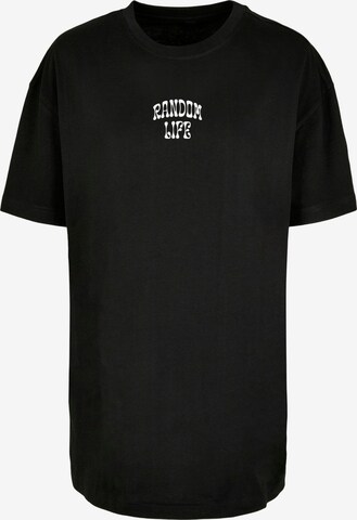 Merchcode Oversized Shirt 'Random Life' in Black: front