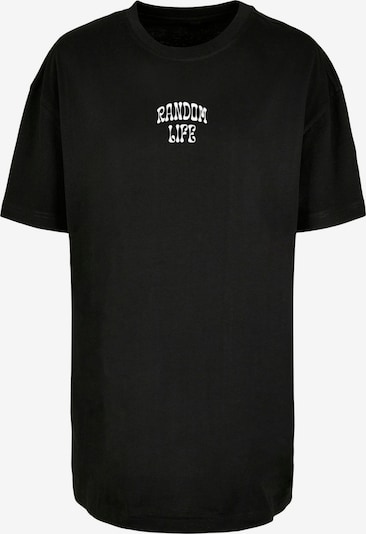 Merchcode T-shirt oversize 'Random Life' en bleu cyan / rose / noir / blanc, Vue avec produit