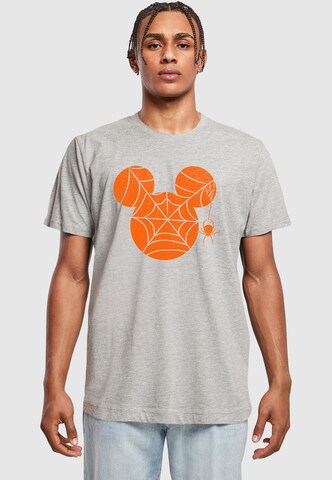 ABSOLUTE CULT Shirt 'Mickey Mouse - Halloween Cobweb' in Grau: Vorderseite