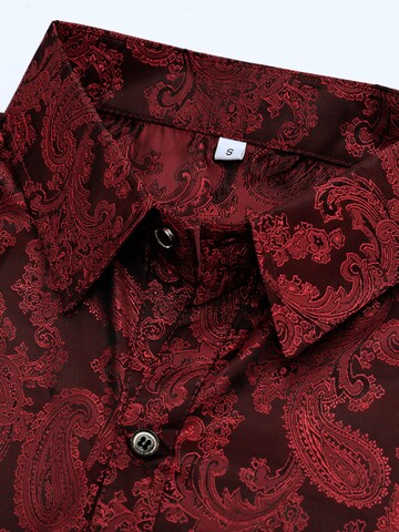 YOUTHUP Comfort fit Button Up Shirt 'Stick' in Red
