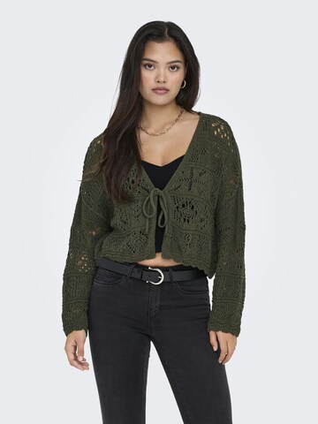 ONLY Knit Cardigan 'ONLBeach' in Green: front