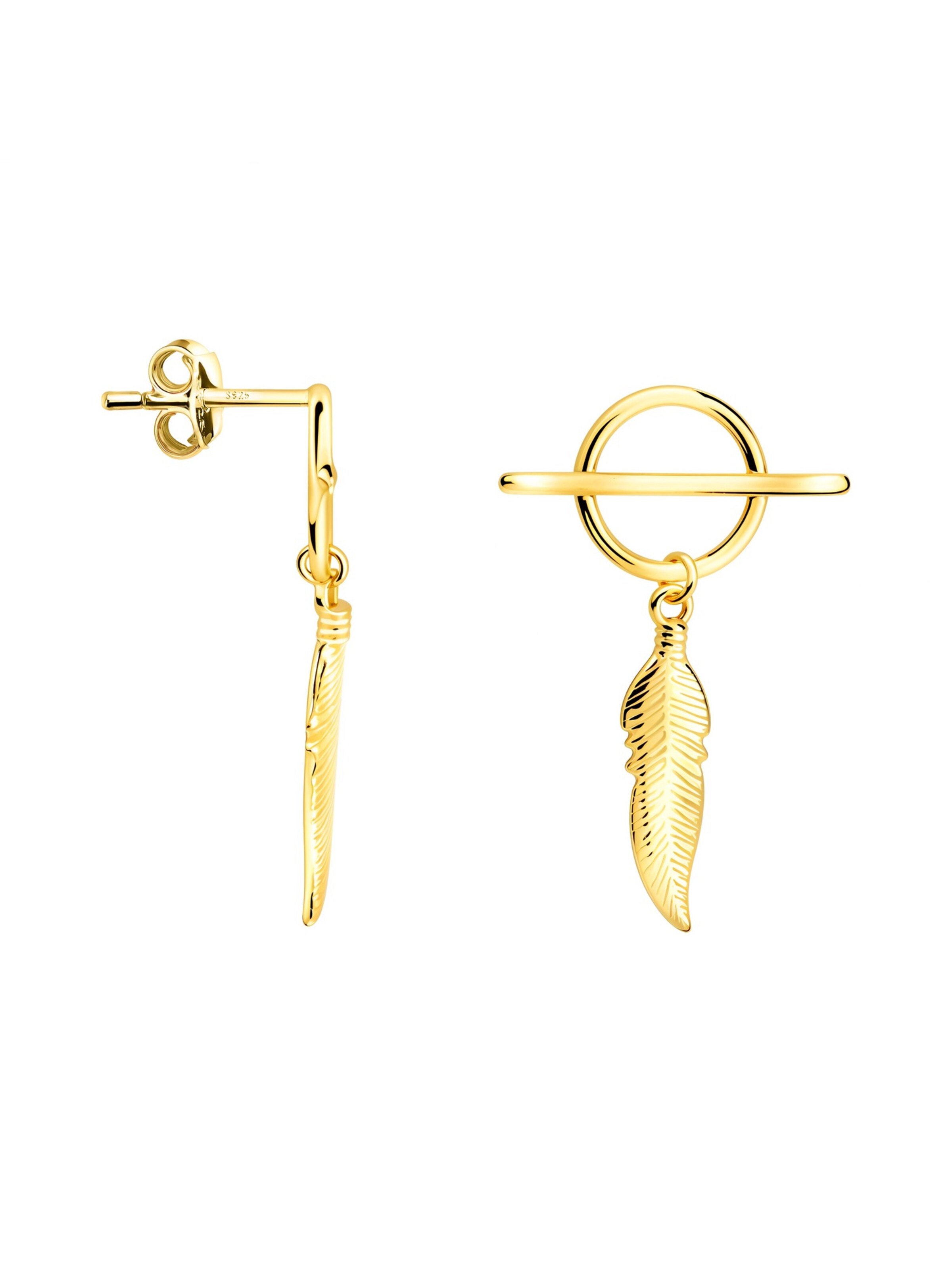 Sofia Milani Ohrringe 'Feather Circle'‌‌‌‌‌‌‌‌‌‌ in Gold: Vorderseite