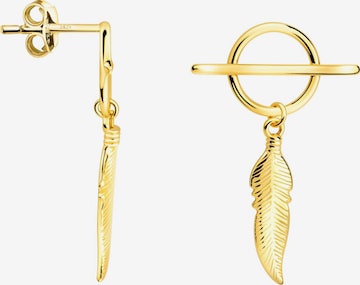 Sofia Milani Ohrringe 'Feather Circle' in Gold: Vorderseite