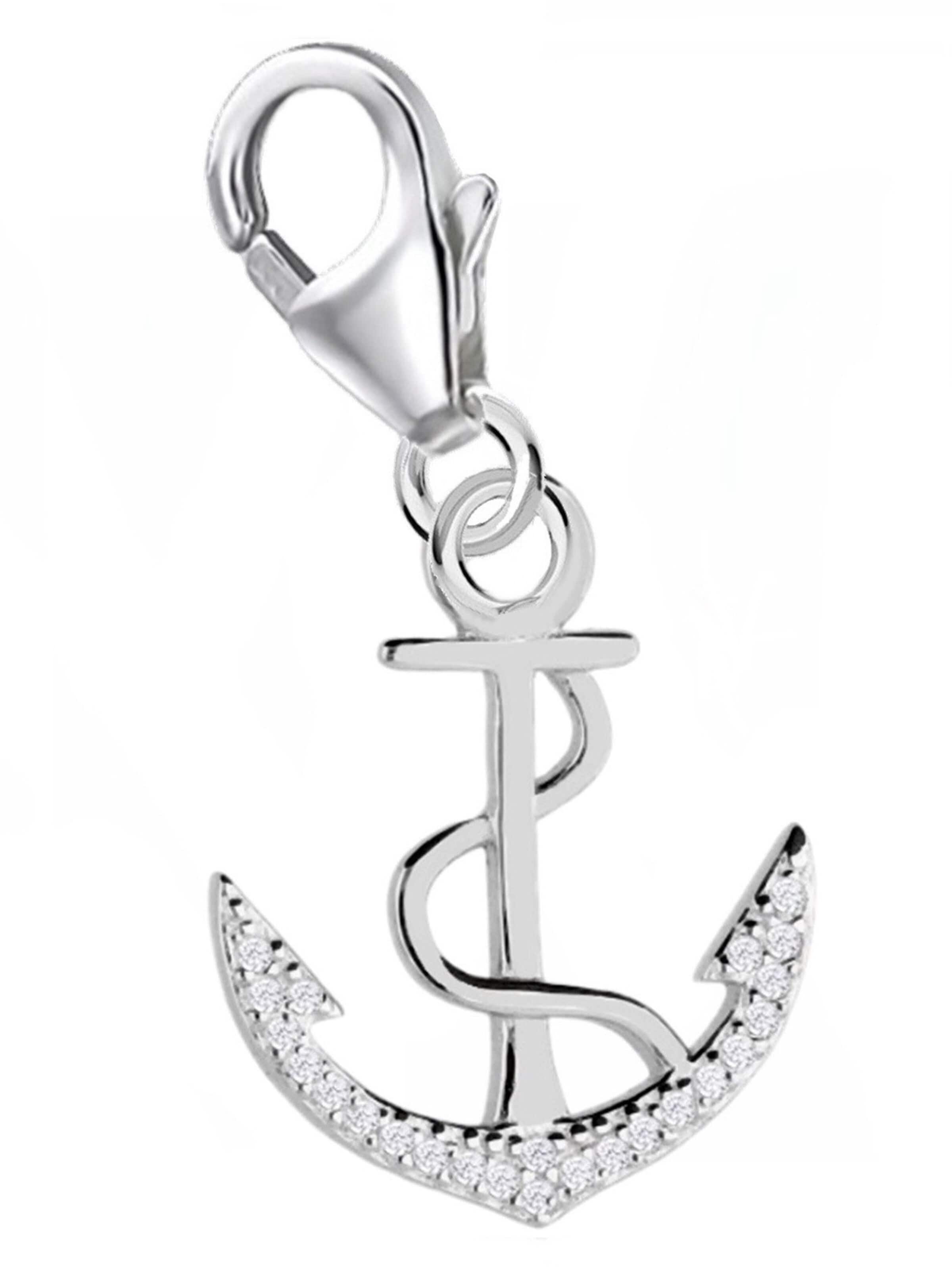 Goldene Hufeisen Anhänger 'Anker Charm'‌‌‌‌‌‌‌ in Silber: Vorderseite