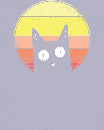T-shirt ' Sunset Cat ' Watapparel en violet
