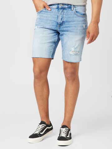 QS Regular Jeans in Blauw: voorkant