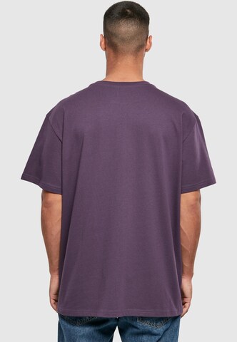 Merchcode Shirt 'Halloween - Haunted and Happy' in Purple