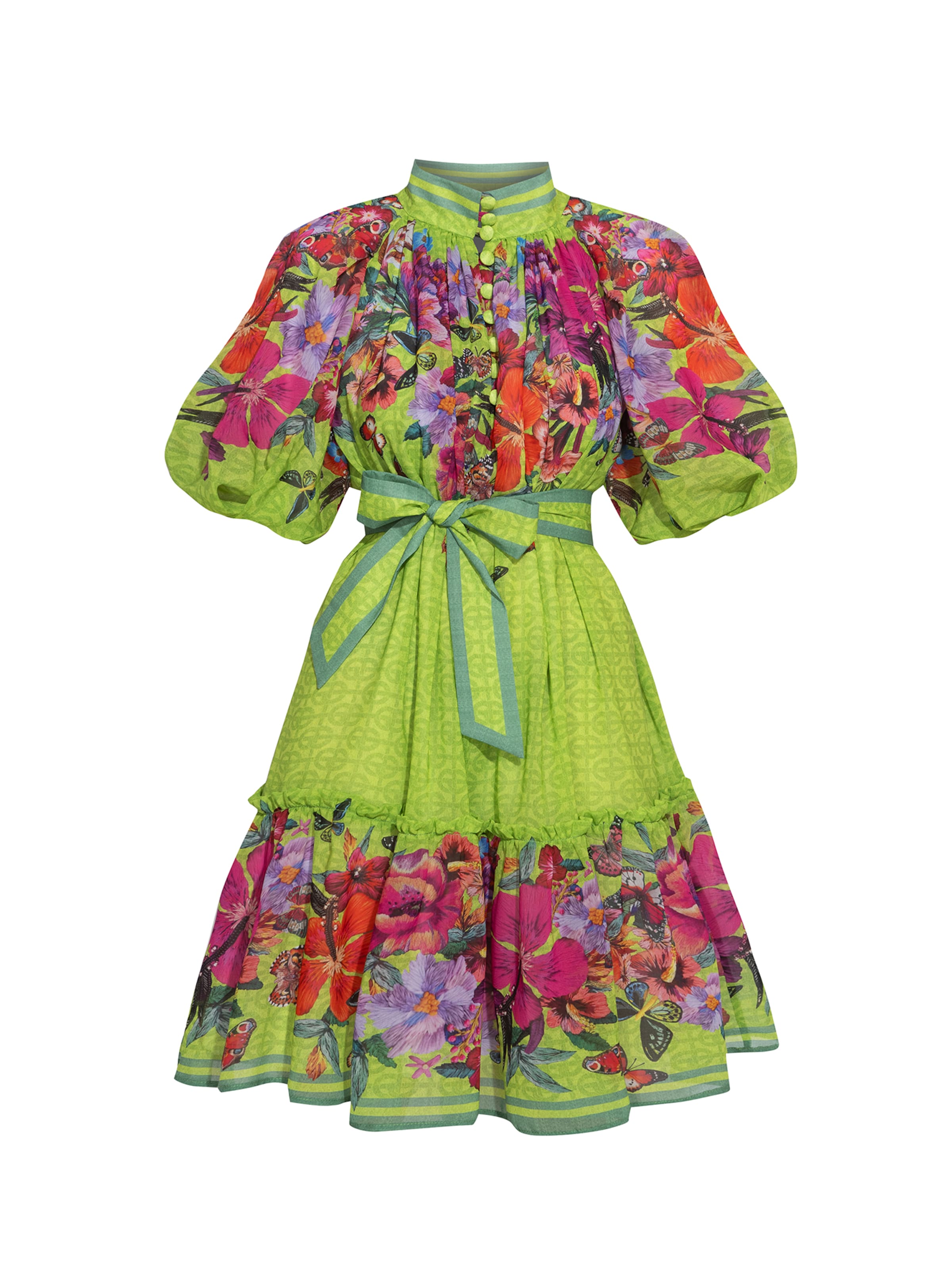 JIORO Dress 'ACID' in Green: front