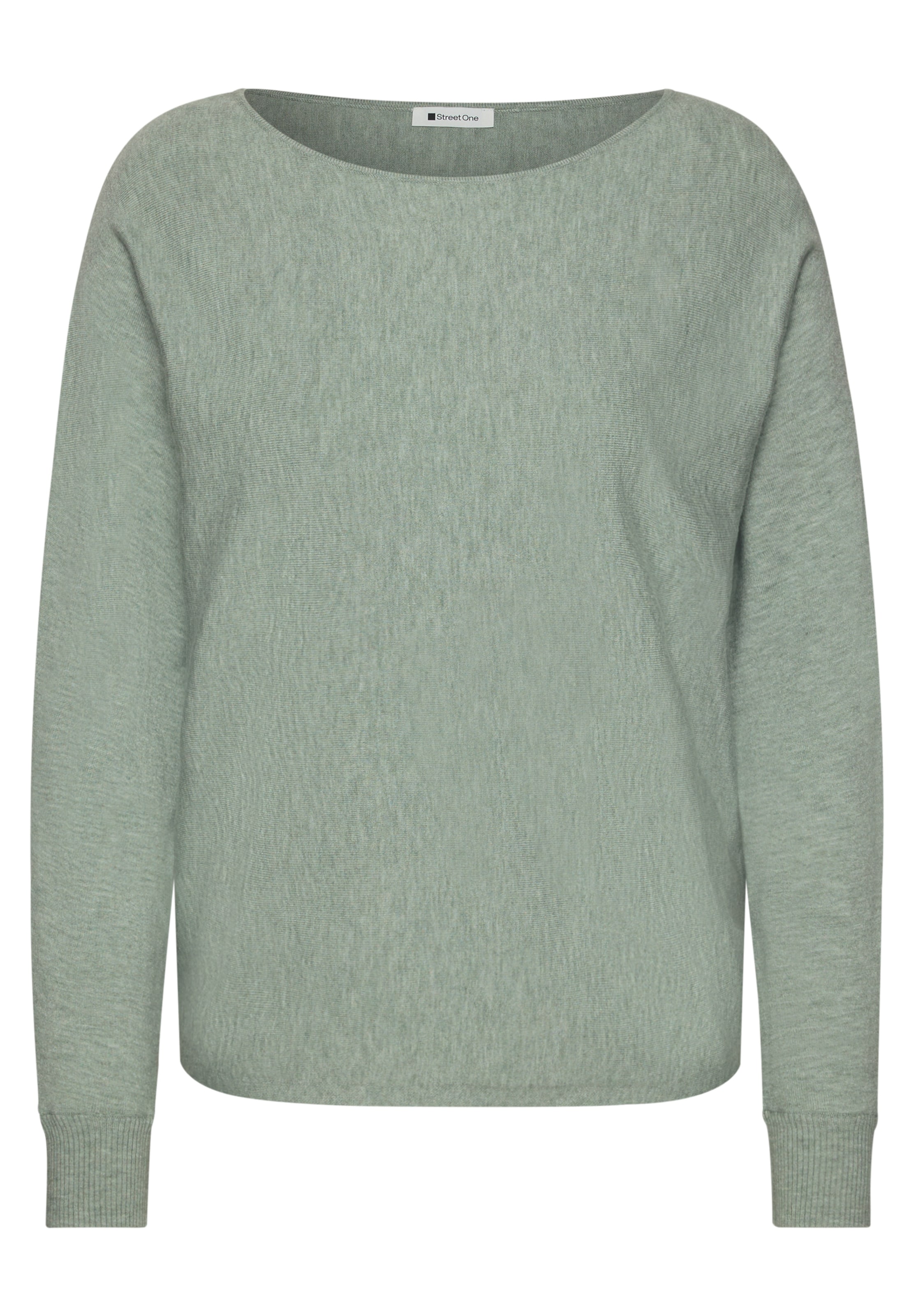 STREET ONE Dolman Pullover mit Boat Neck in Grün: Vorderseite