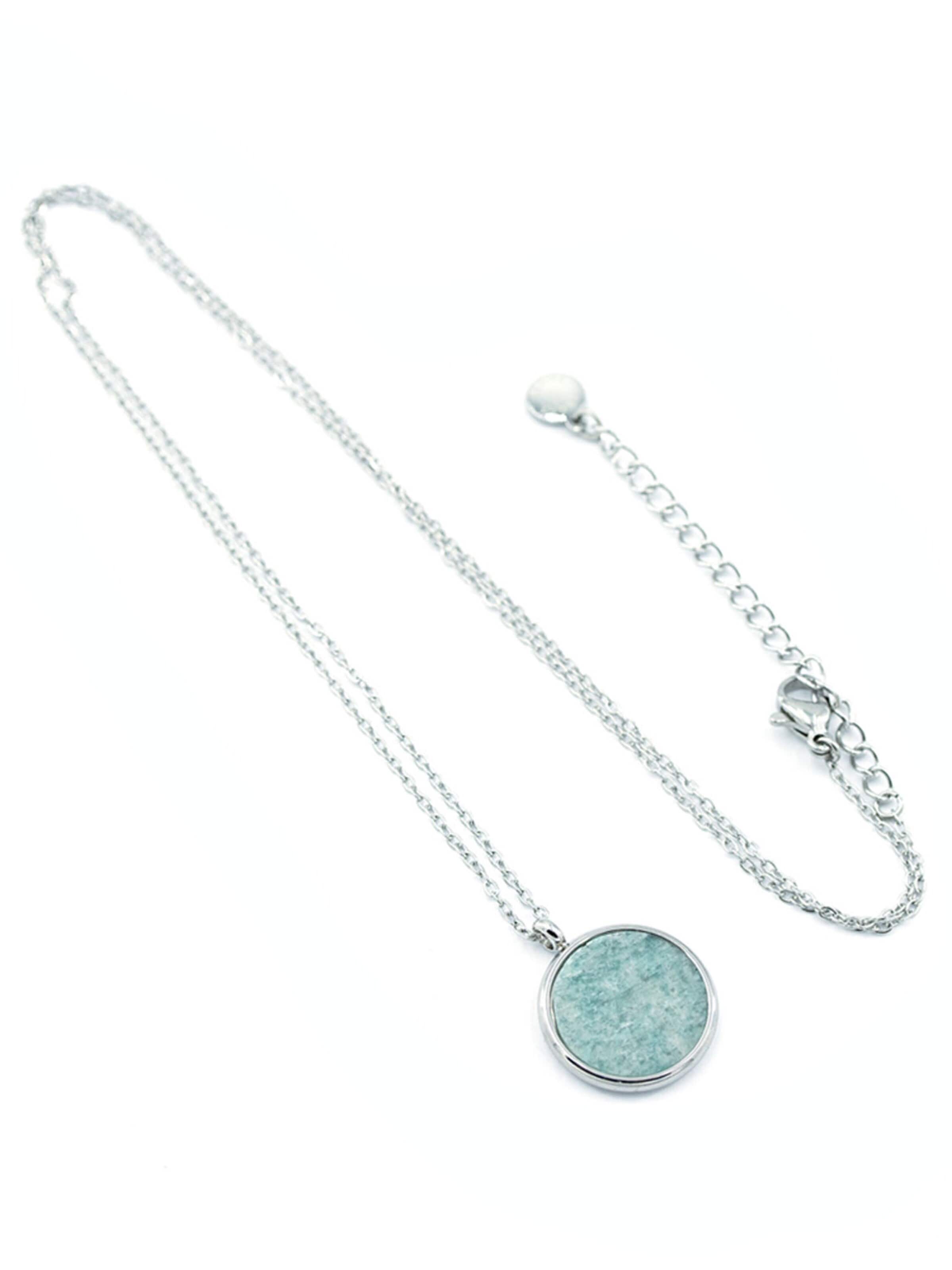Sergio Engel Necklace 'Beach Kette 02 Elegante Edelstahlkette mit Natursteinanhänger' in Green: front