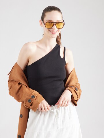ABOUT YOU Shirt body 'Emelie' in Zwart: voorkant