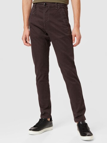 G-Star RAW Slim fit Chino trousers 'Bronson' in Brown: front