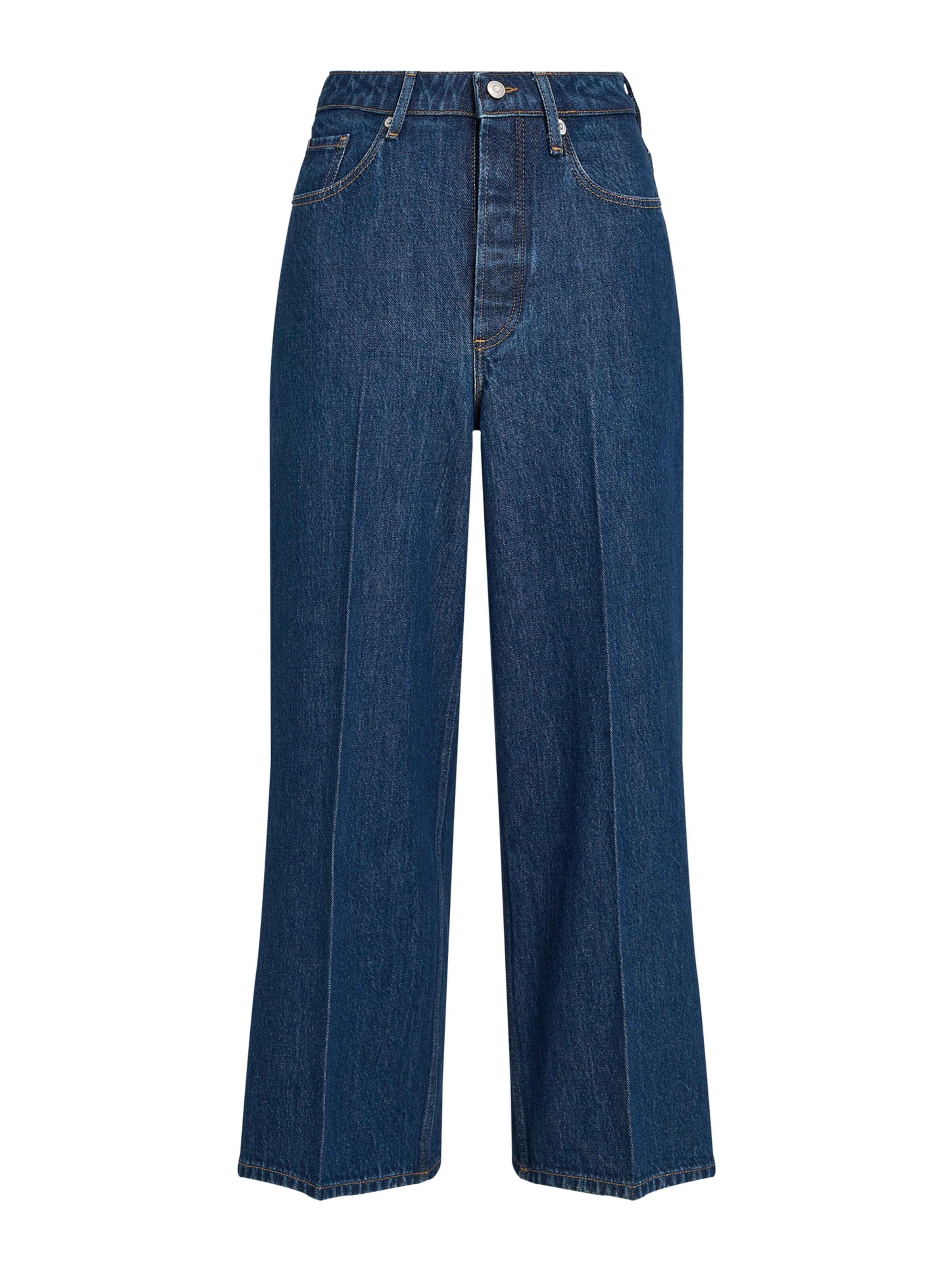 TOMMY HILFIGER Wide leg Pressveckade jeans 'ACE' i blå: framsida