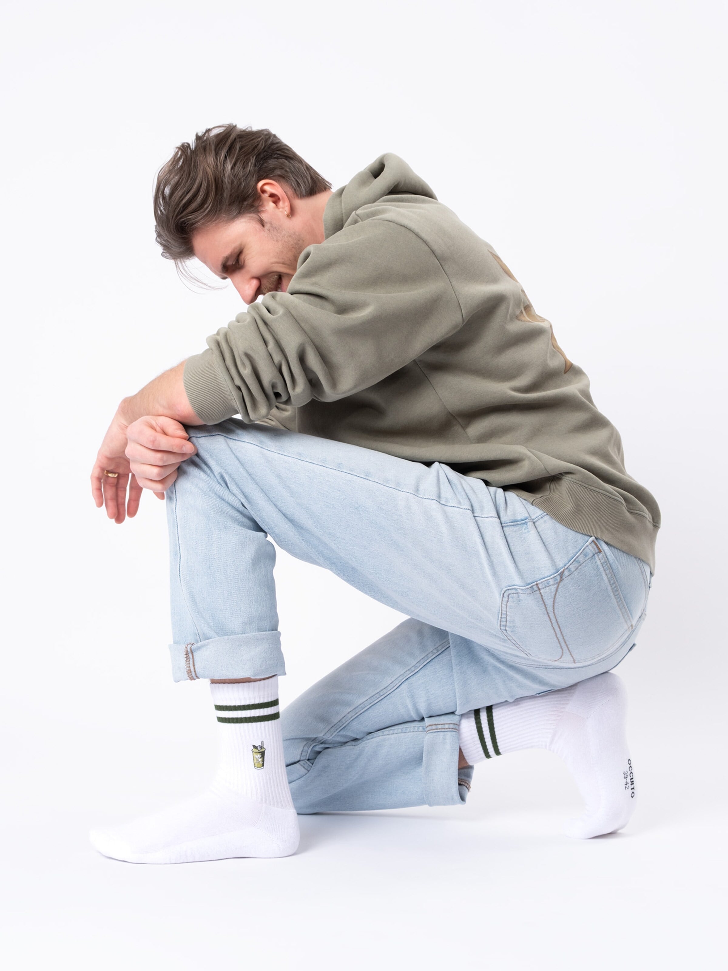Occulto Socken 'Summer' in Grün: Vorderseite