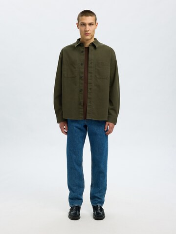 SELECTED Regular fit Button Up Shirt 'SLHTRAVIS' in Green