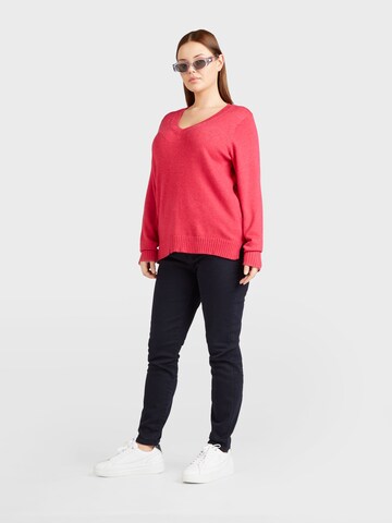 Vila Curve Sweater 'RIL' in Red