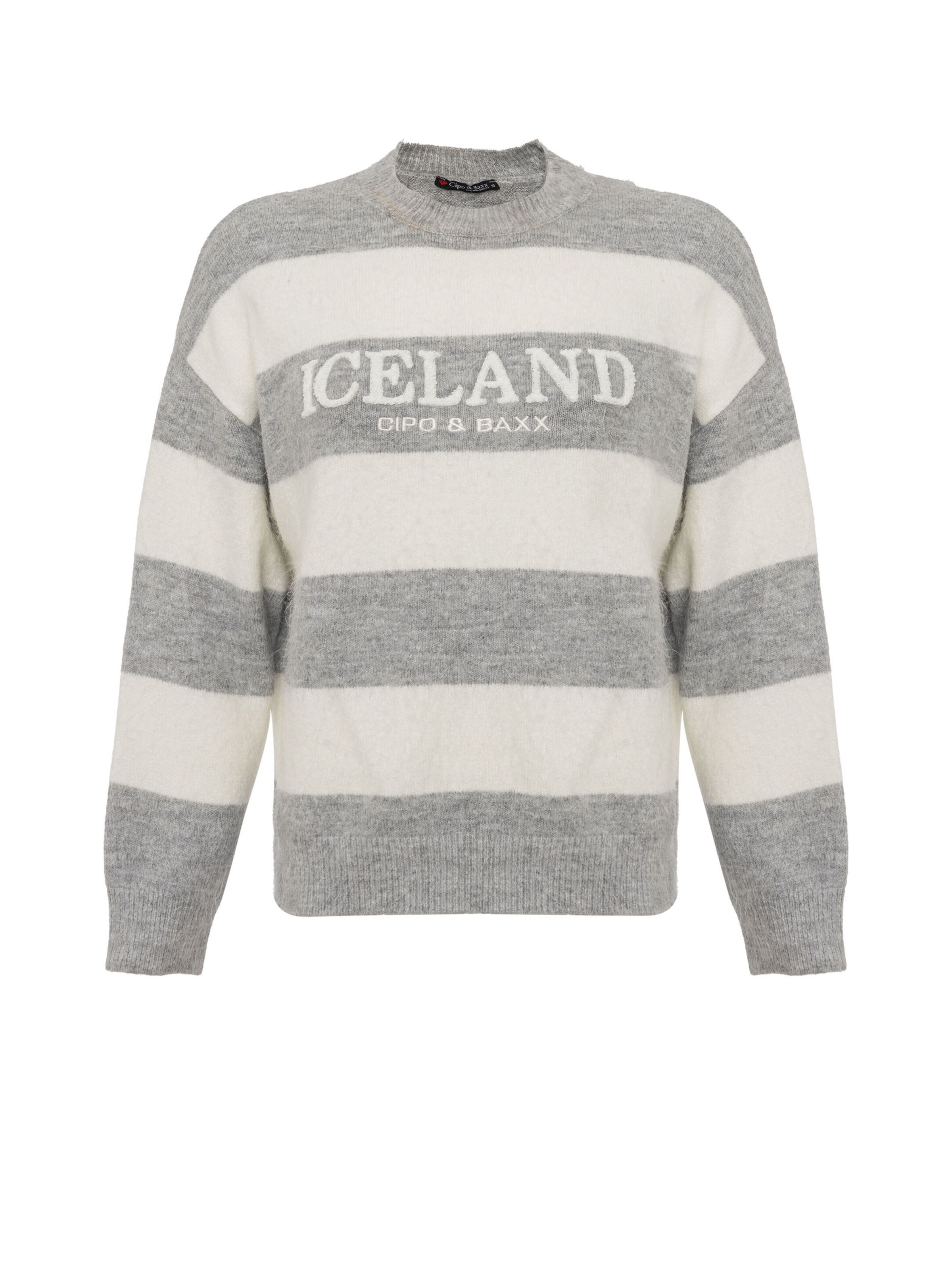CIPO & BAXX Pullover in grau / weiß, Produktansicht