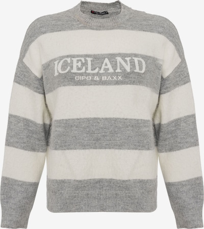 CIPO & BAXX Pullover in L in grau / weiß, Produktansicht