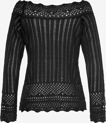 VIVANCE Knitted top 'Ajour' in Black: front