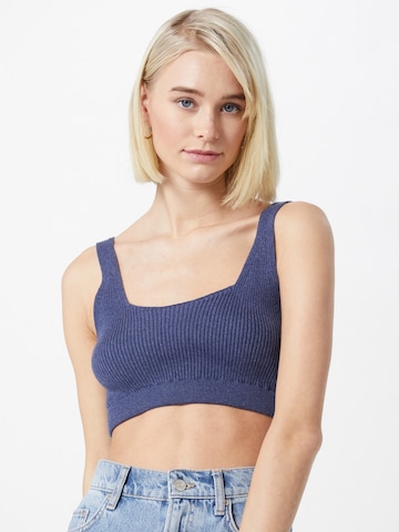 NU-IN Knitted Top in Blue: front