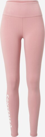 CONVERSE Skinny Sporthose 'Wordmark' in Pink: predná strana