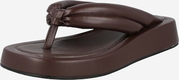 NA-KD T-Bar Sandals in Brown: front