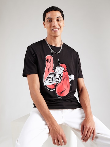 HUGO Shirt 'Diboxer' in Black: front