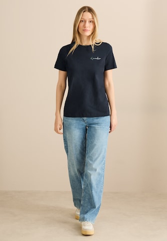 CECIL T-Shirt mit Print-Detail in Blau