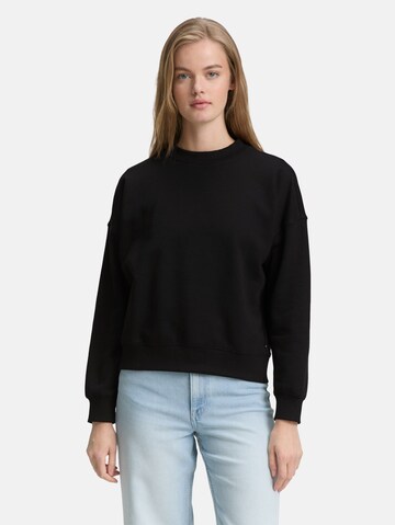 TOM TAILOR DENIM Sweatshirt in Black: front
