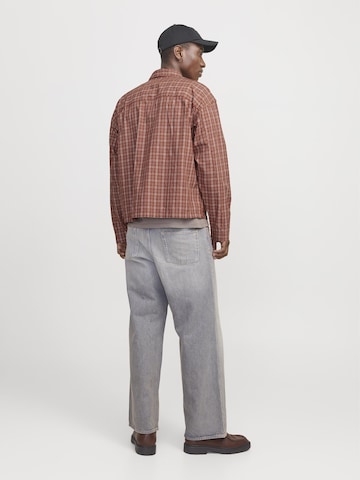 JACK & JONES Comfort fit Button Up Shirt in Brown