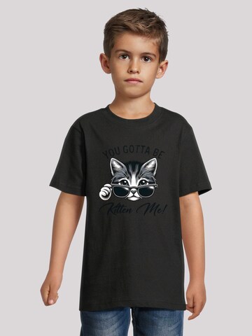 T-Shirt 'Kätzchen You Gotta Be Kitten Me!' F4NT4STIC en noir : devant