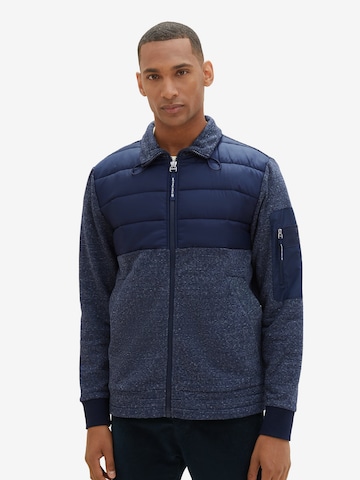 TOM TAILOR Sweat jacket in Blue: front