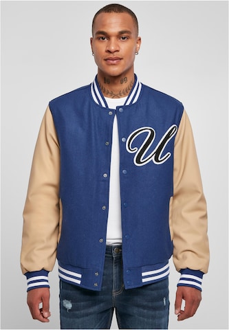 Urban Classics Between-Season Jacket 'Big U' in Beige: front