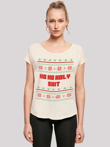 F4NT4STIC Shirt 'Ho Ho Holy' in Beige: front