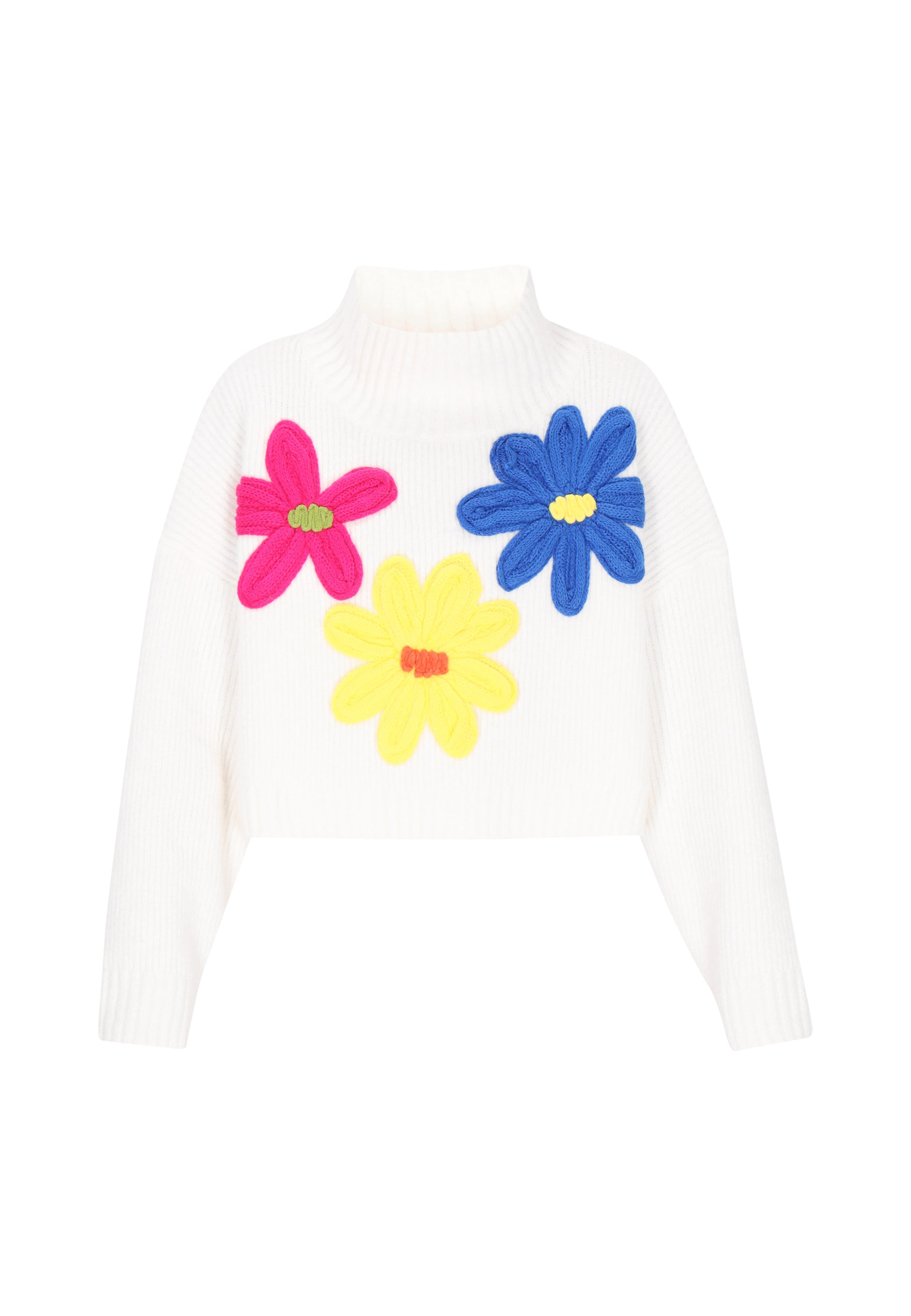 IZIA - Pullover oversized em branco: frente