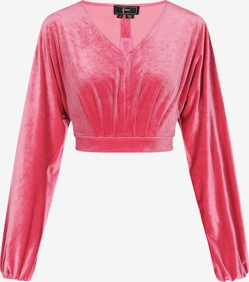 Camicia da donna di faina in rosa: frontale
