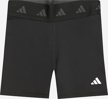 ADIDAS PERFORMANCE Skinny Workout Pants in Black: front